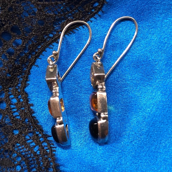 Earrings Vintage Black Onyx Solid Silver Mix Stones $199 - Picture 2 of 8